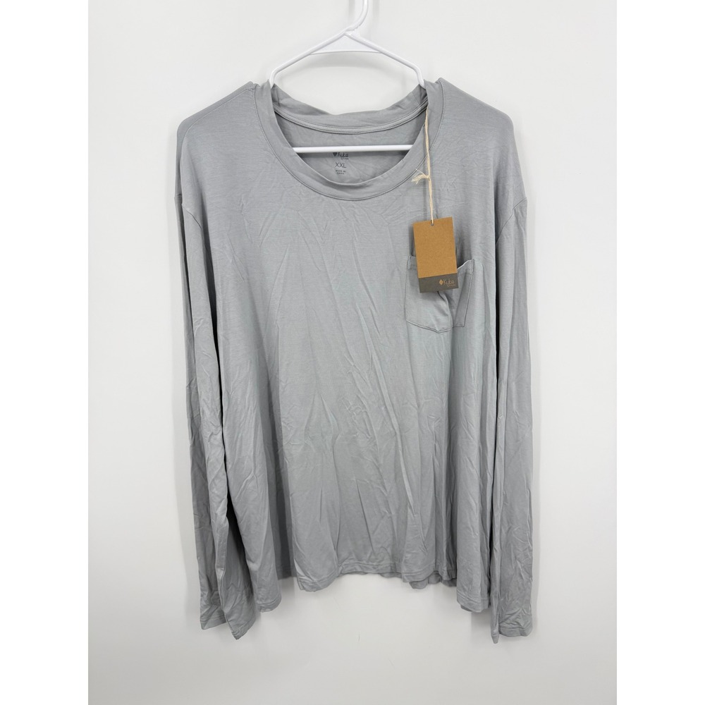 Kyte Baby Living Long Sleeve Pocket Tee Women XXL Gray Bamboo Rayon Soft Relaxed